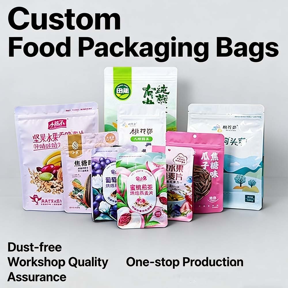 Customized printing of food packaging bags, self-standing food packaging bags on three or eight sides, self-standing and self-sealing packaging bags