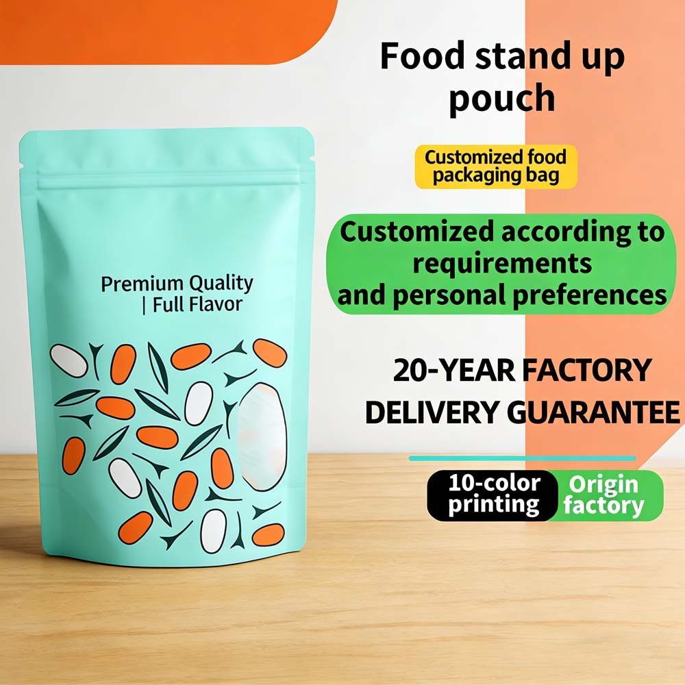 Customizable Three-Side Sealed Aluminum Foil Laminated Food Bags - Self-Standing, Resealable Zipper for Leisure Dried Fruits with Digital Printing