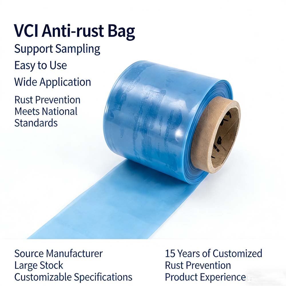 Thickened blue roll anti-rust bag, vci vapor phase anti-rust bag, moisture-proof and anti-corrosion packaging bag for automotive parts
